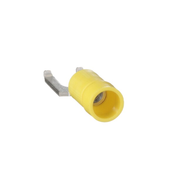 Fork Terminal, #10 Stud Size, 10 AWG, 600 V, Vinyl Insulated, Yellow, Crimp Termination Only